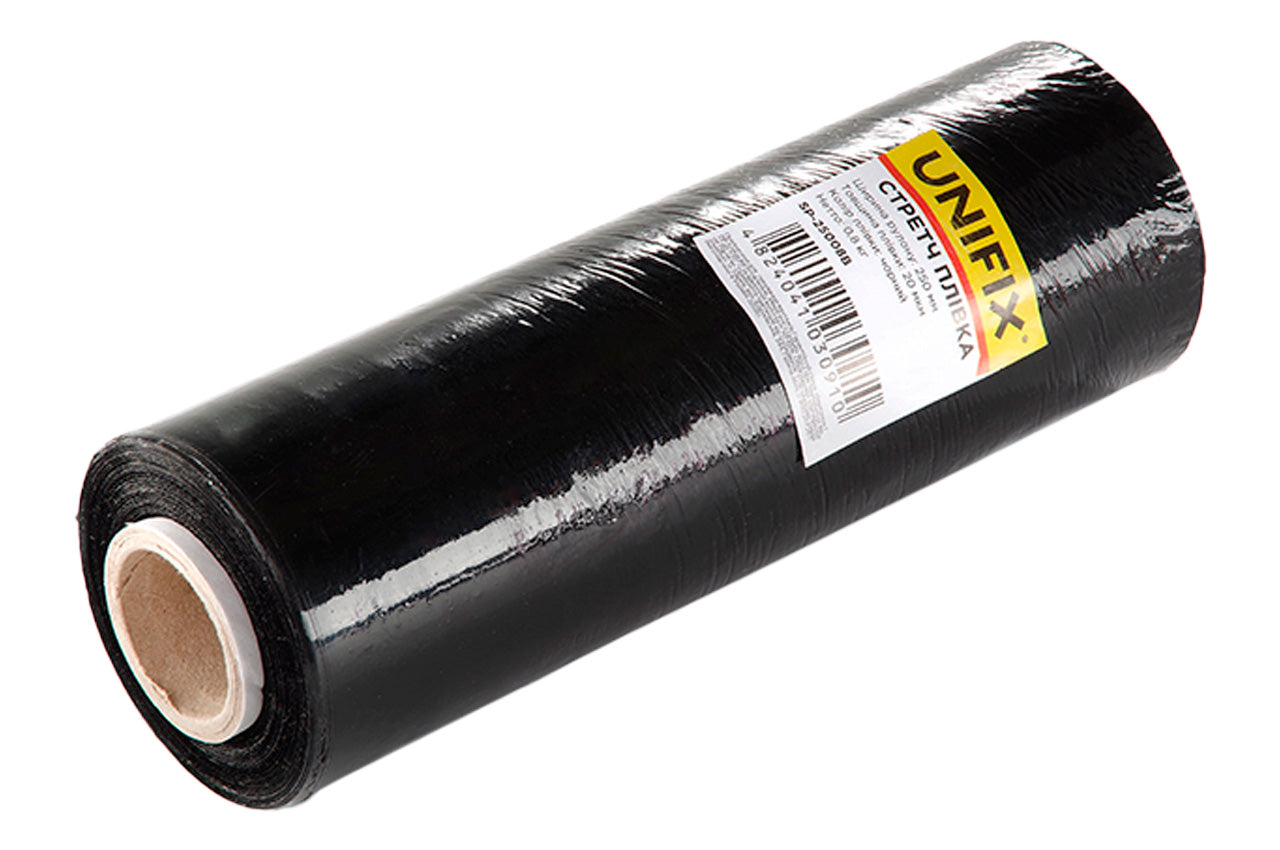Стрейч пленка Unifix - 250 мм x 0,8 кг x 20 мкм черная