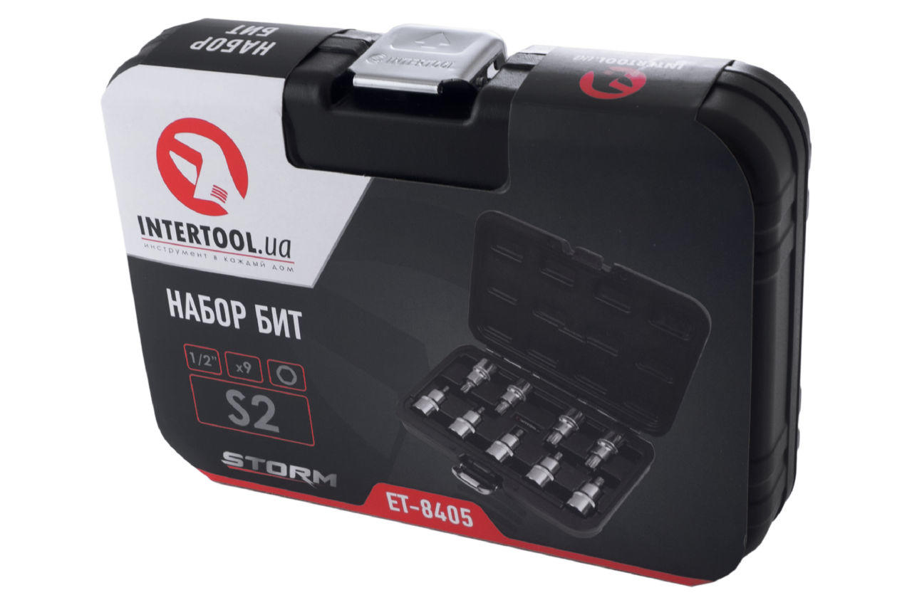 Набор бит HEX Intertool - 1/2" x H4-H17 x 55 мм (9 шт.) Storm