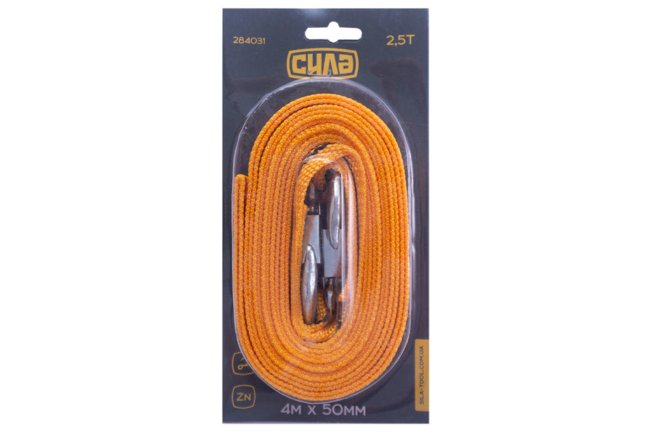 Трос буксировочный Сила - 2,5 т x 4 м x 50 мм блистер