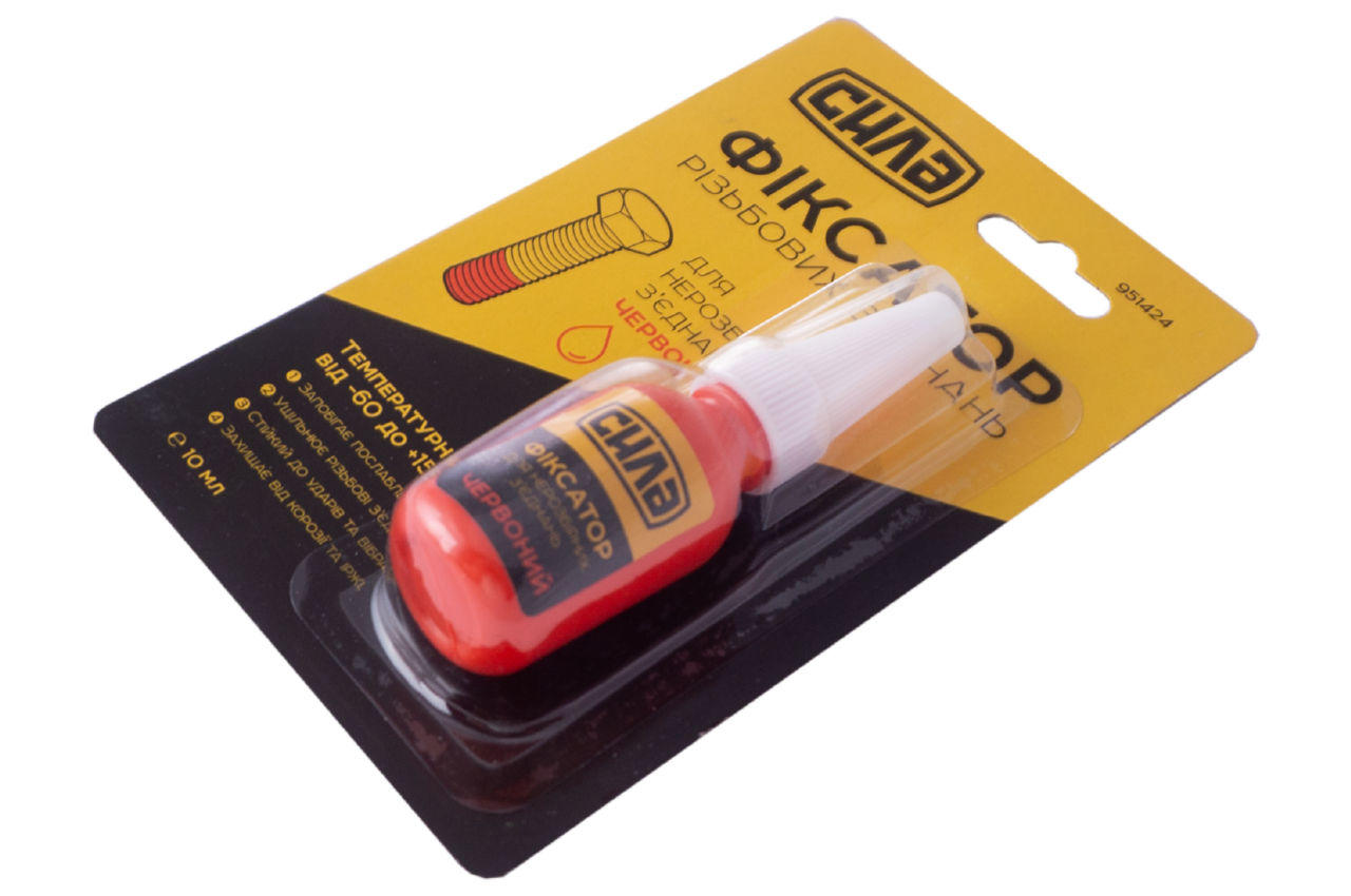Фіксатор різьблення для нерозбірних з'єднань Сила - 10г червоний