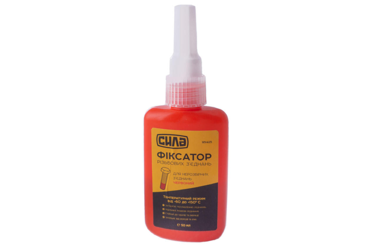 Фіксатор різьблення для нерозбірних з'єднань Сила - 50г червоний