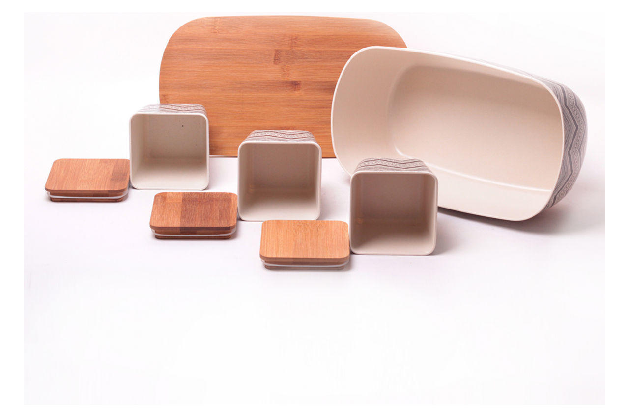 Хлебница Kamille - 360 × 202 × 135 мм бамбуковая + 3 емкости