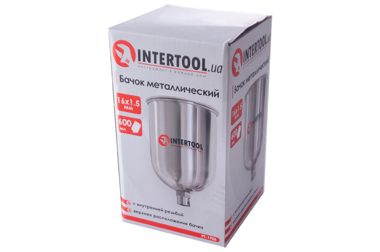 Бачок для краскопульта Intertool - 600 мл внутренняя резьба М16 x 1,5 мм
