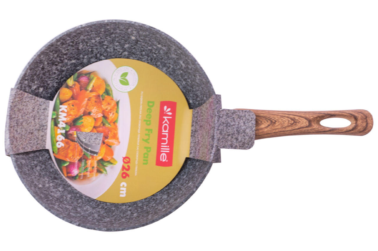 Сковорода антипригарная Kamille - 260 мм Granite глубокая