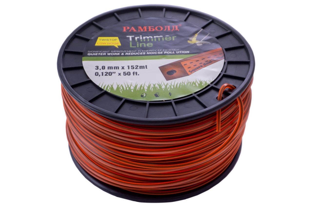 Леска для триммера Рамболд - 3,0 мм x 152 м квадрат армированный