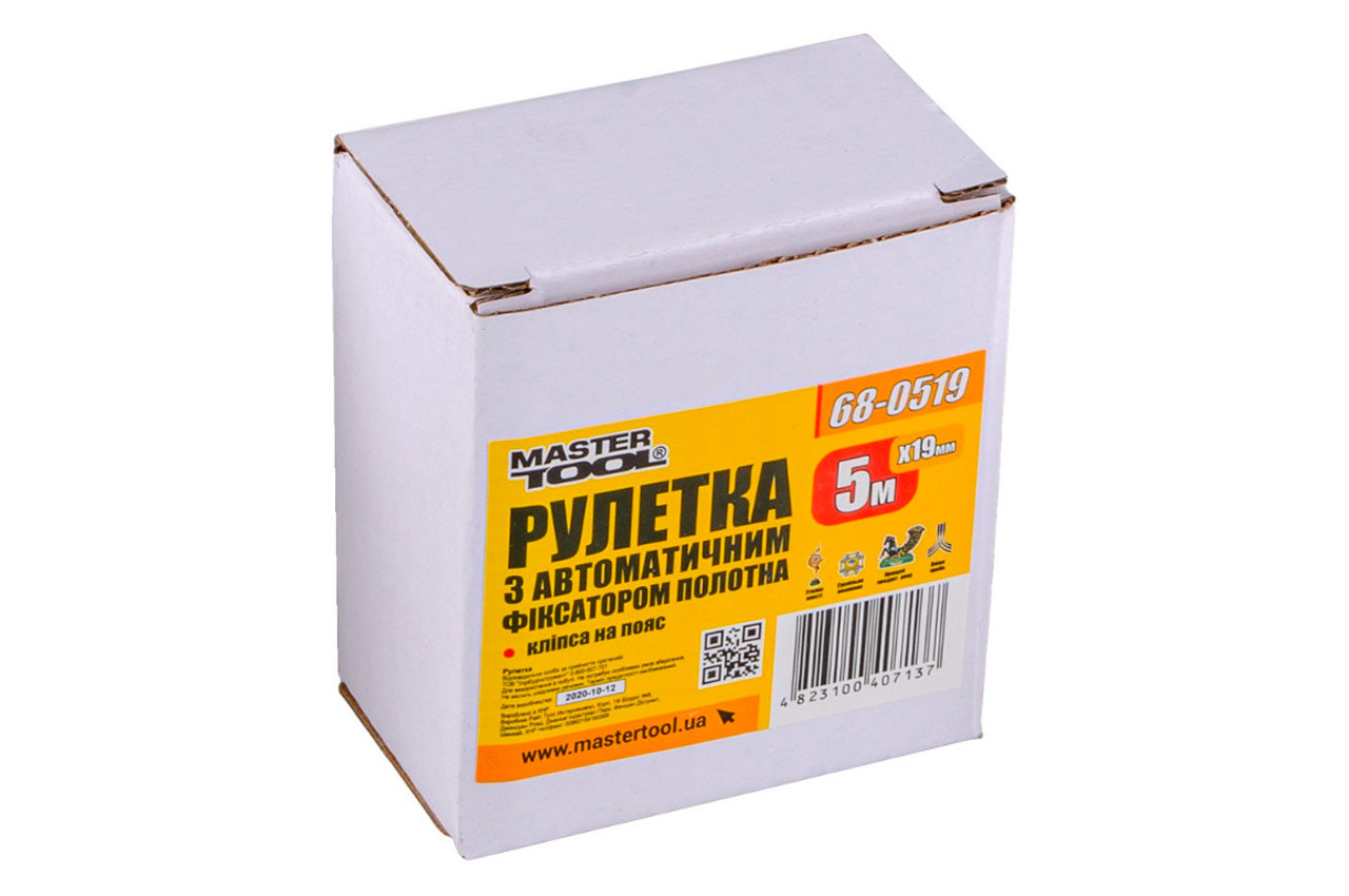 Рулетка Mastertool - 5 м x 19 мм автостоп
