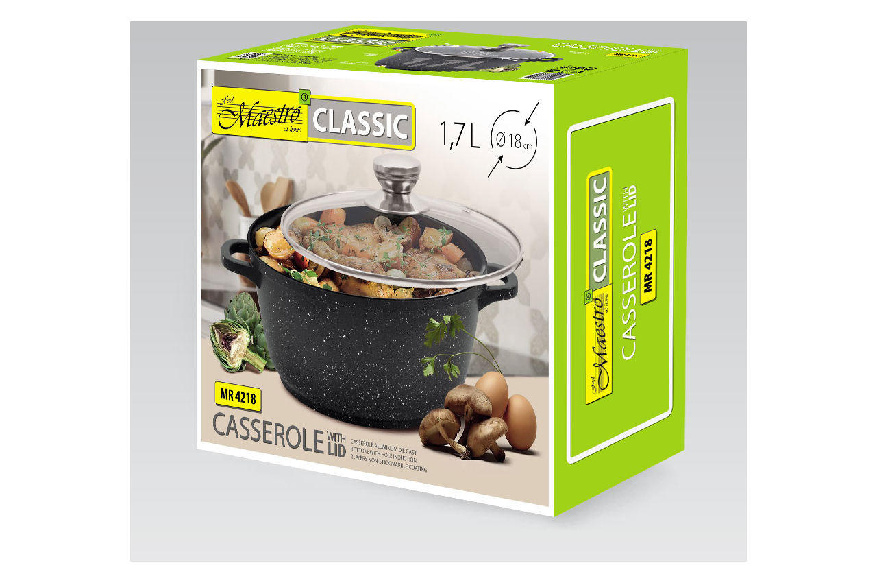 Кастрюля антипригарная Maestro - 180 мм x 1,7 л Granite