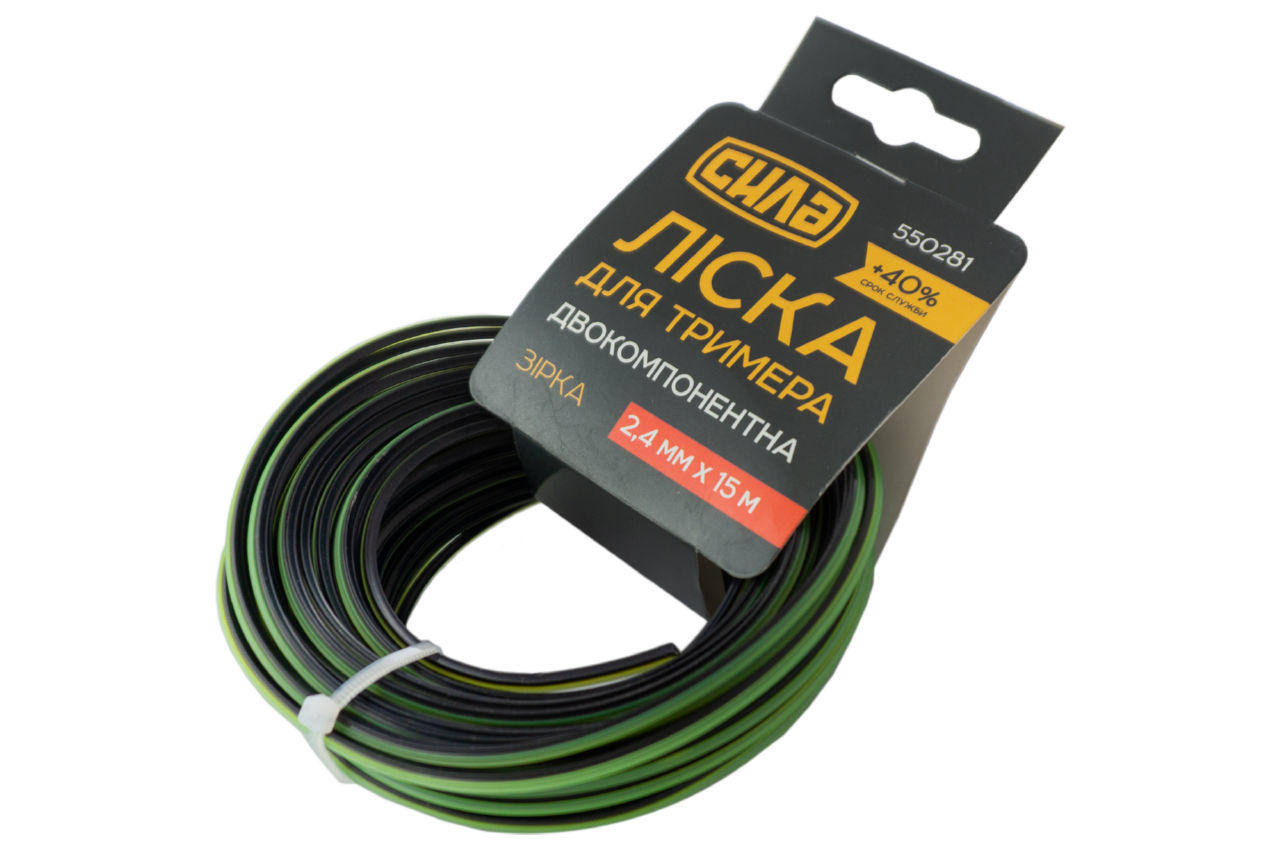 Леска для триммера Сила - 2,4 мм x 15 м звезда PRO