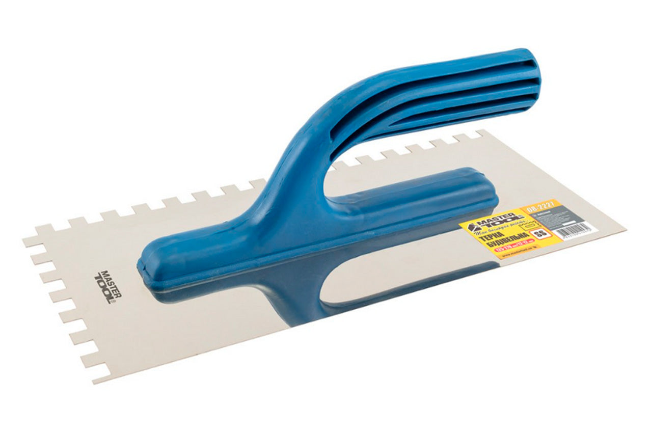 Гладилка нержавеющая Mastertool - 270 x 125 мм, зуб 8 x 8 мм