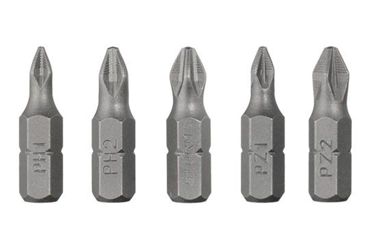 Набор бит Intertool - PH1 x PH2 x PZ1 x PZ2 x 25 мм Storm (5 шт.)