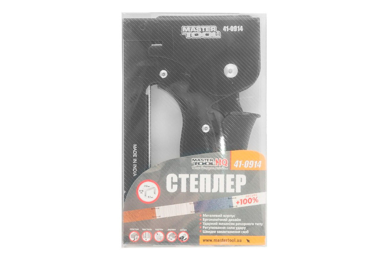 Степлер рессорный Mastertool - скоба 11,3 x 0,7 x 4-14 мм