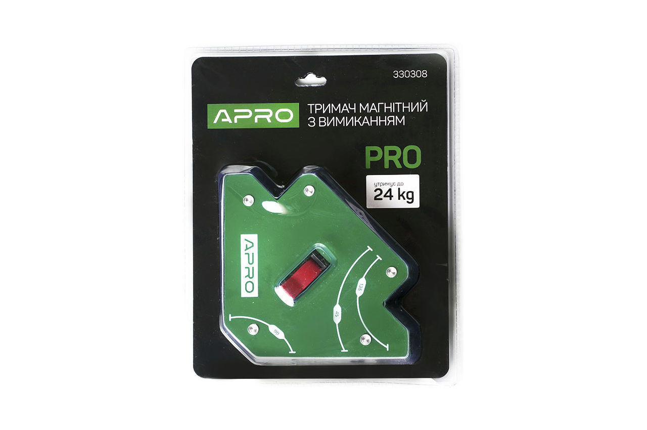 Держатель магнитный для сварки Apro - 24 кг стрела с отключателем