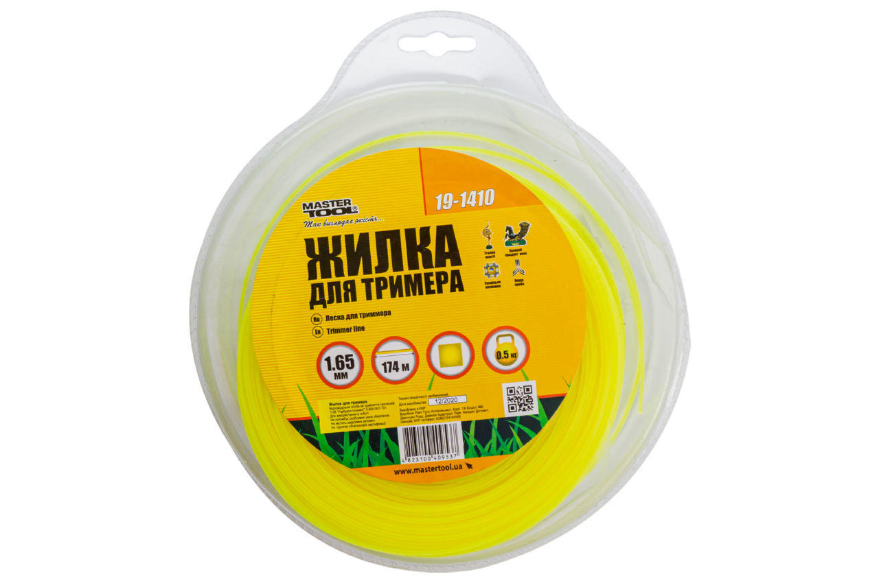 Лісочка для тримера Mastertool - 1,65 мм x 174 м квадрат.