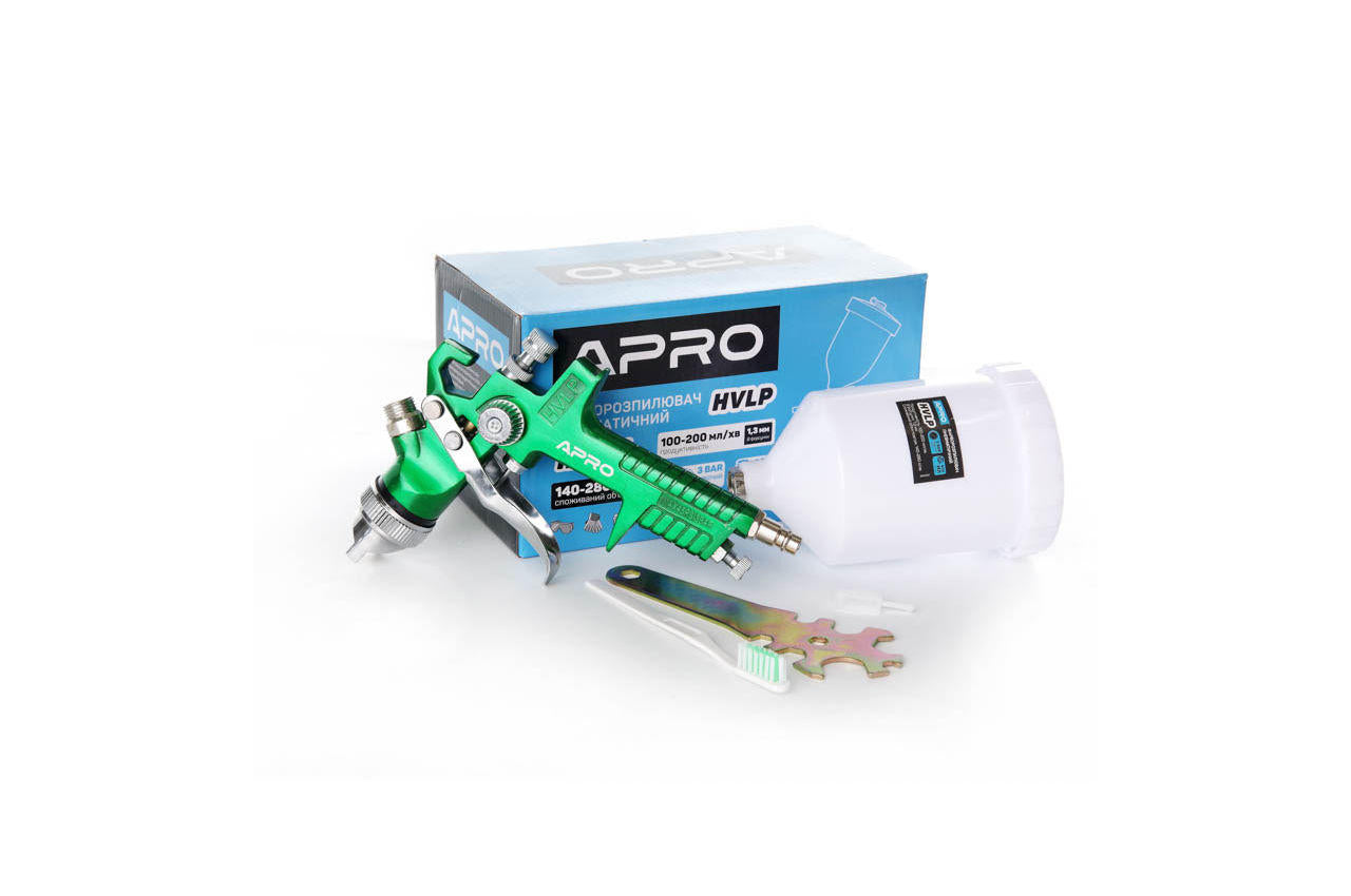 Краскопульт пневматический HVLP Apro - 600 мл x 1,3 мм ВБ пластик