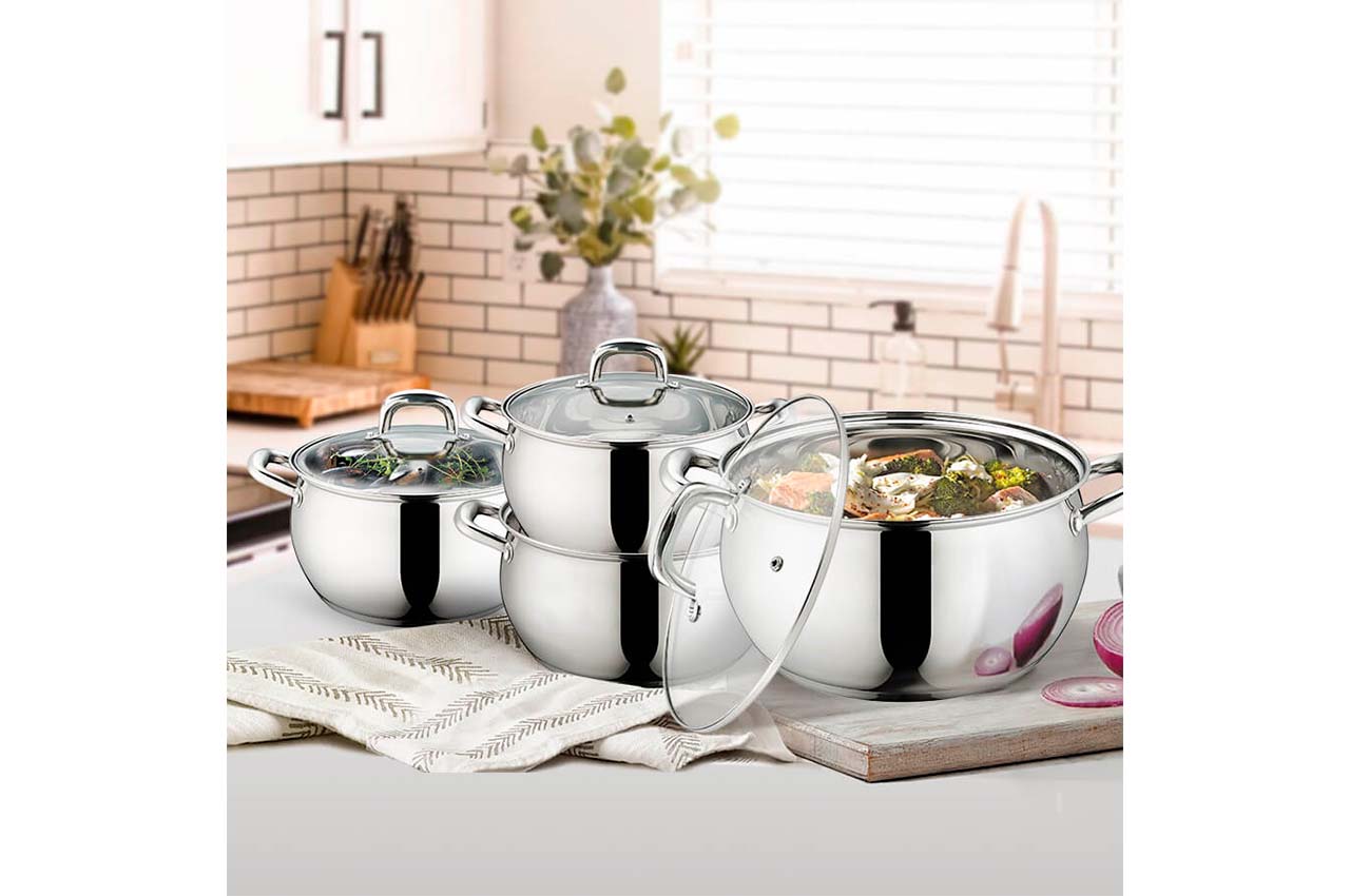 Набор посуды нержавеющий Maestro - 2 x 2,8 x 3,8 x 6,4 л (4 шт.)