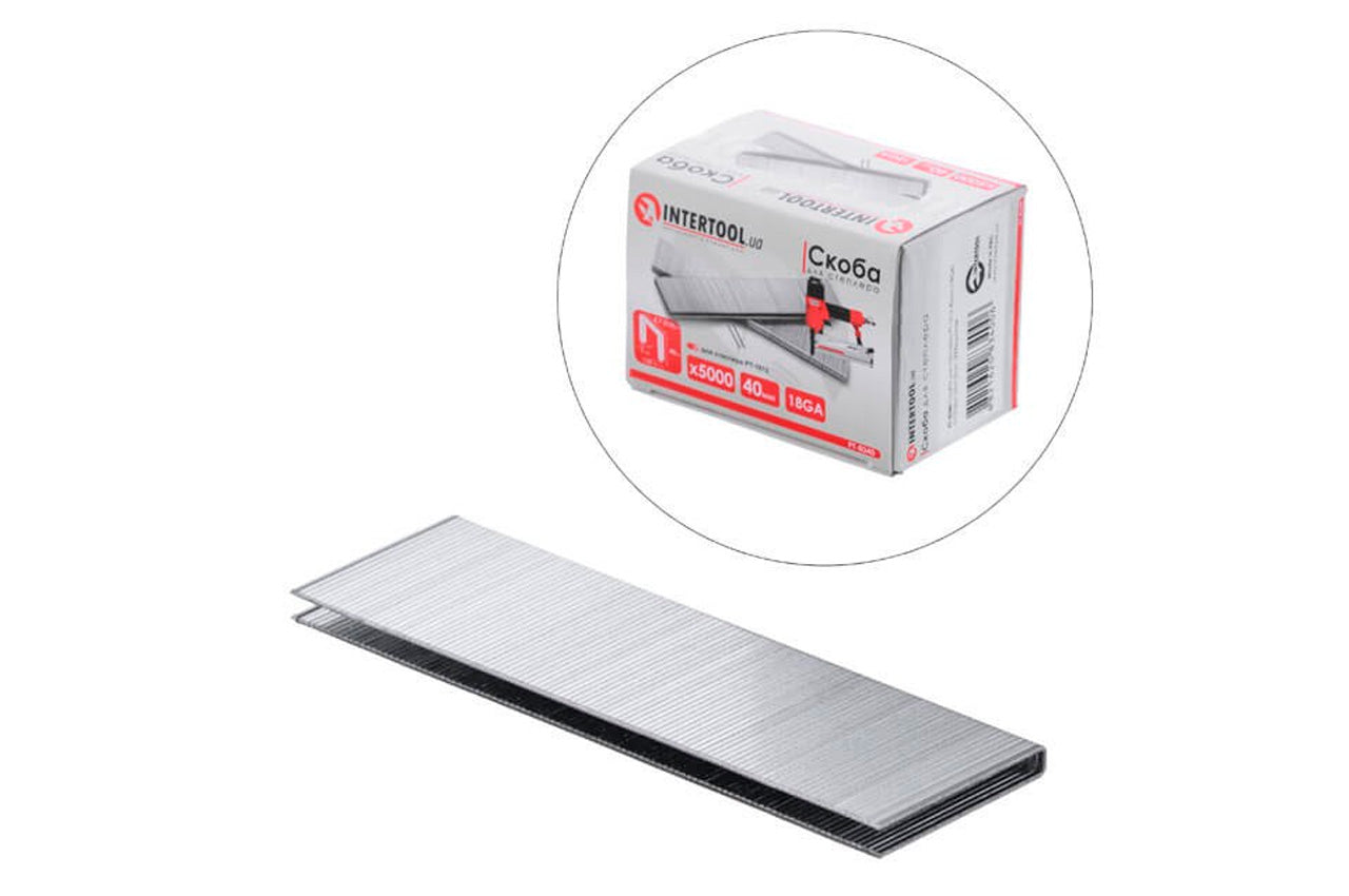 Скоба пневматическая Intertool - 40 x 1 x 5,7 мм (5000 шт.)
