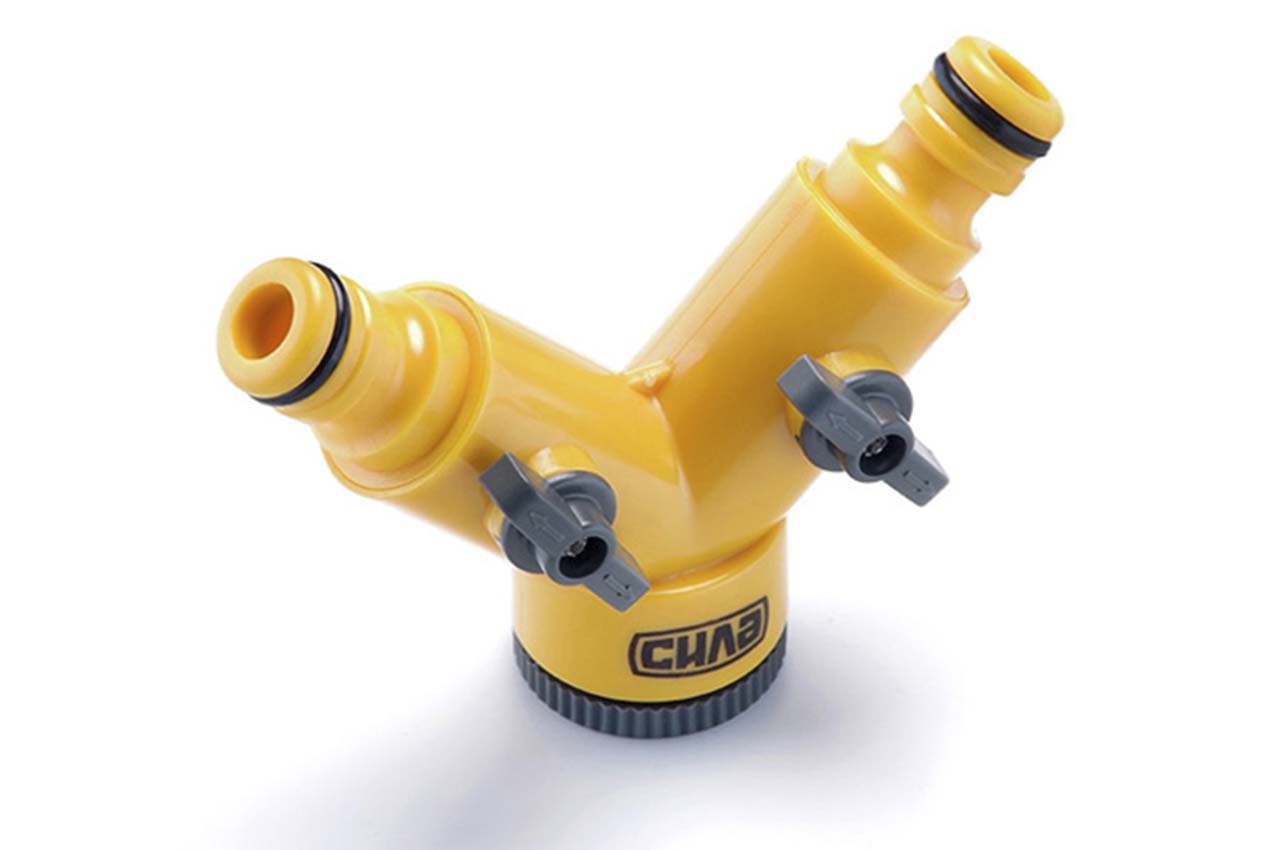 Распределитель 2х канальный Сила - для коннектора 1/2" с внутренней резьбой 1/2" x 3/4"