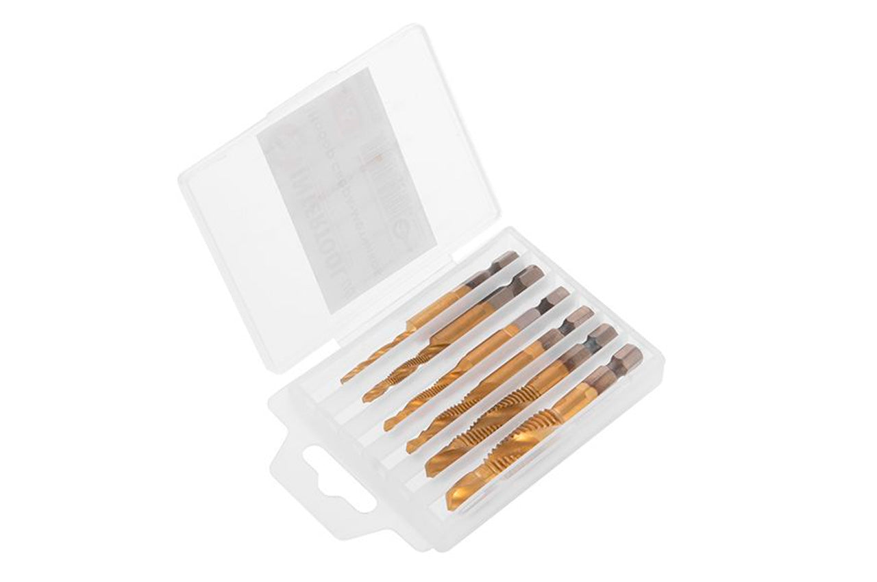 Набор сверл-метчиков Intertool - M3 x 4 x 5 x 6 x 8 x 10 (6шт)