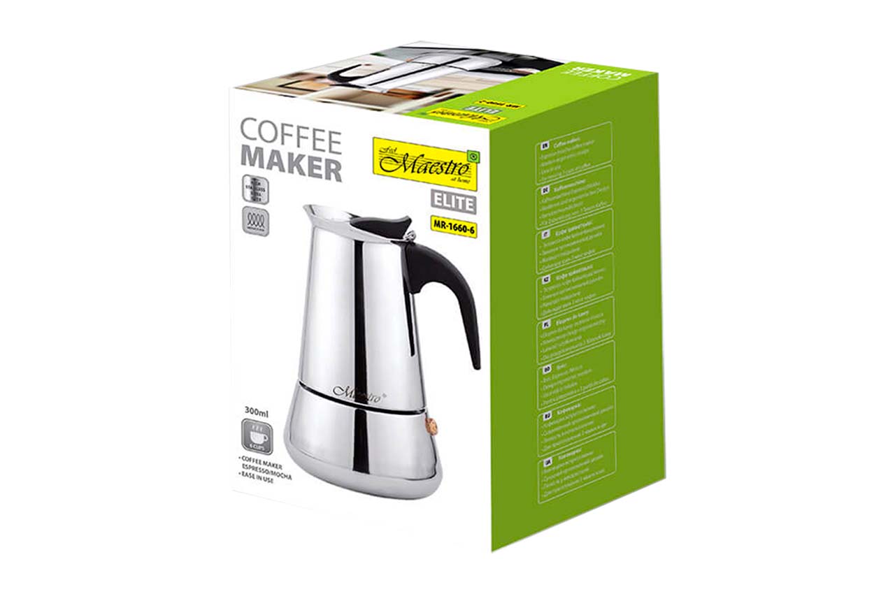 Кофеварка гейзерная нержавеющая Maestro - 300мл
