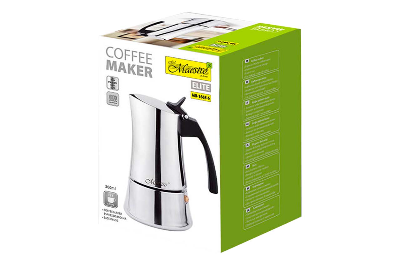 Кофеварка гейзерная нержавеющая Maestro - 300мл