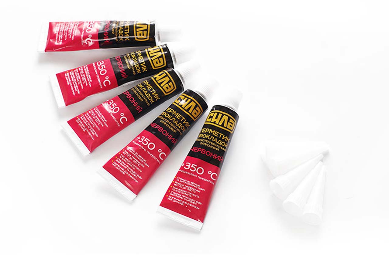 Герметик силиконовый высокотемпературный Сила - 25г красный