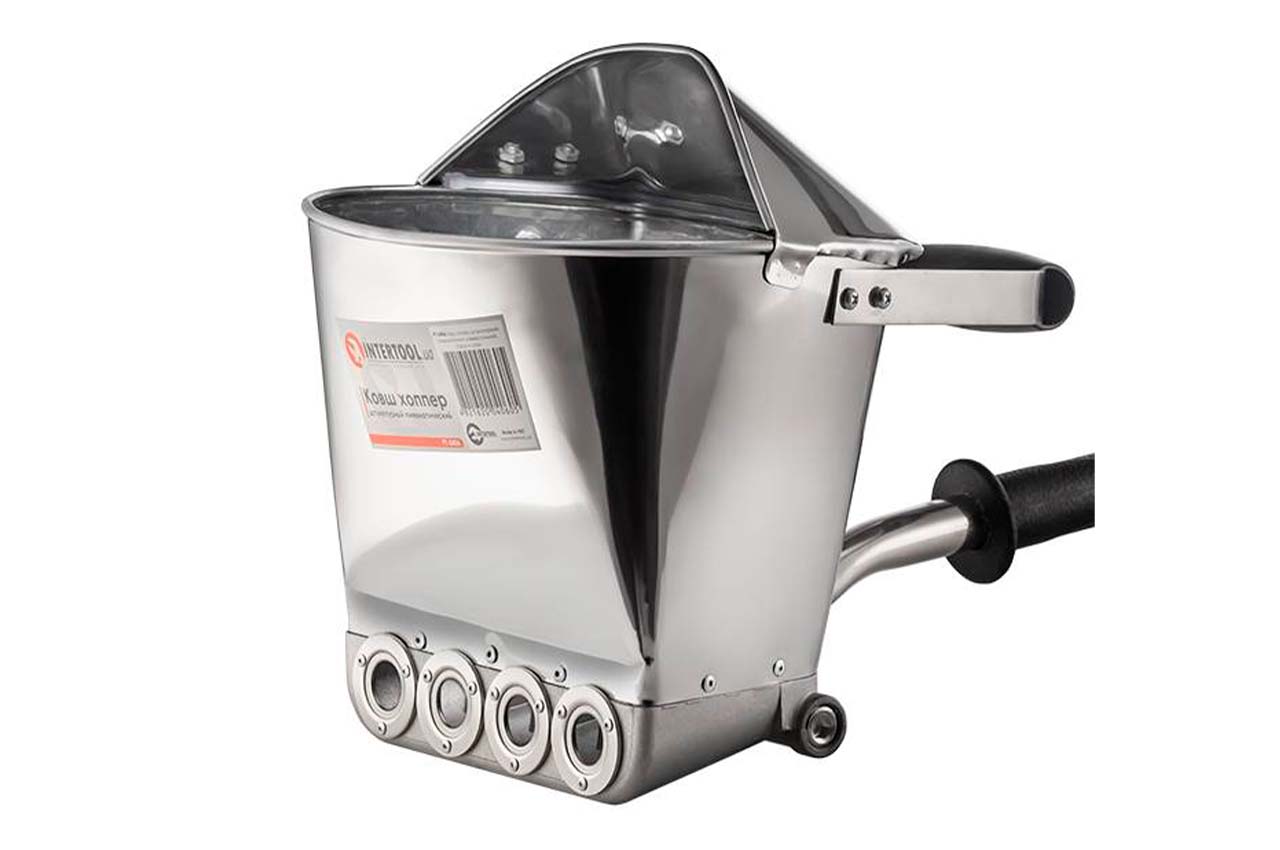 Ковш хоппер штукатурный пневматический Intertool - 3л для стен и потолка