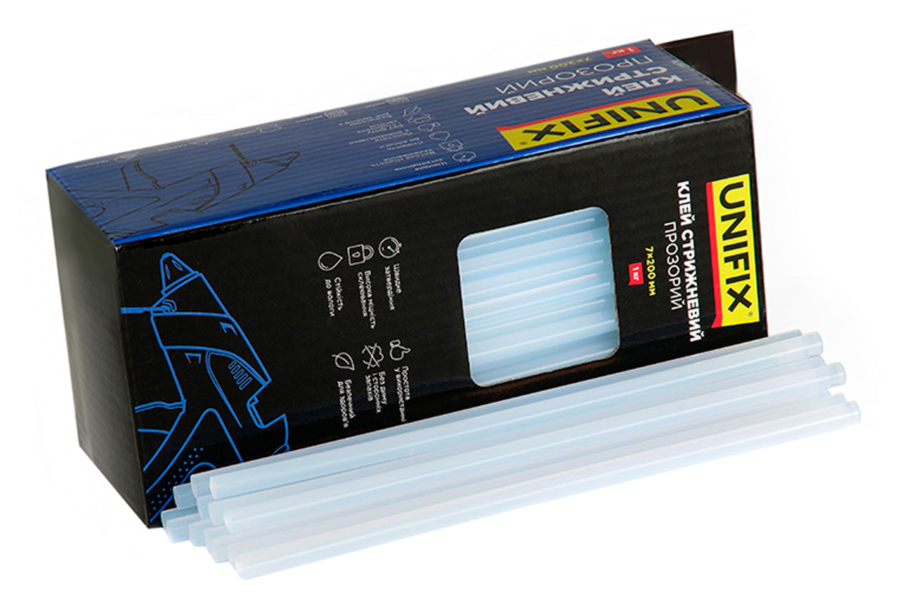 Стрижень клейовий Unifix - 7 x 200мм прозорий (1кг)