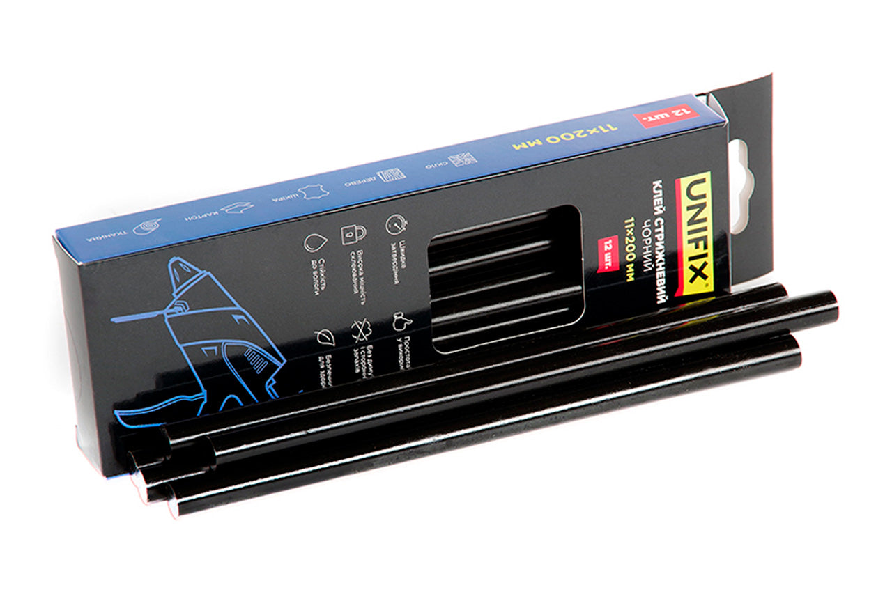 Стержень клеевой Unifix - 11 x 200мм черный (12шт)