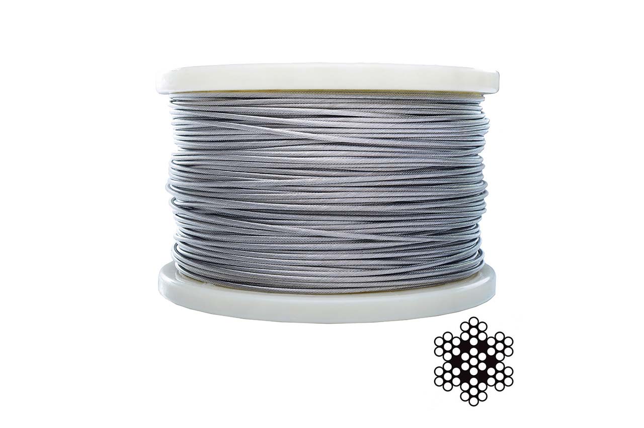 Трос нержавеющий Apro - 3мм x 200м (6х7+1x7) DIN 3055