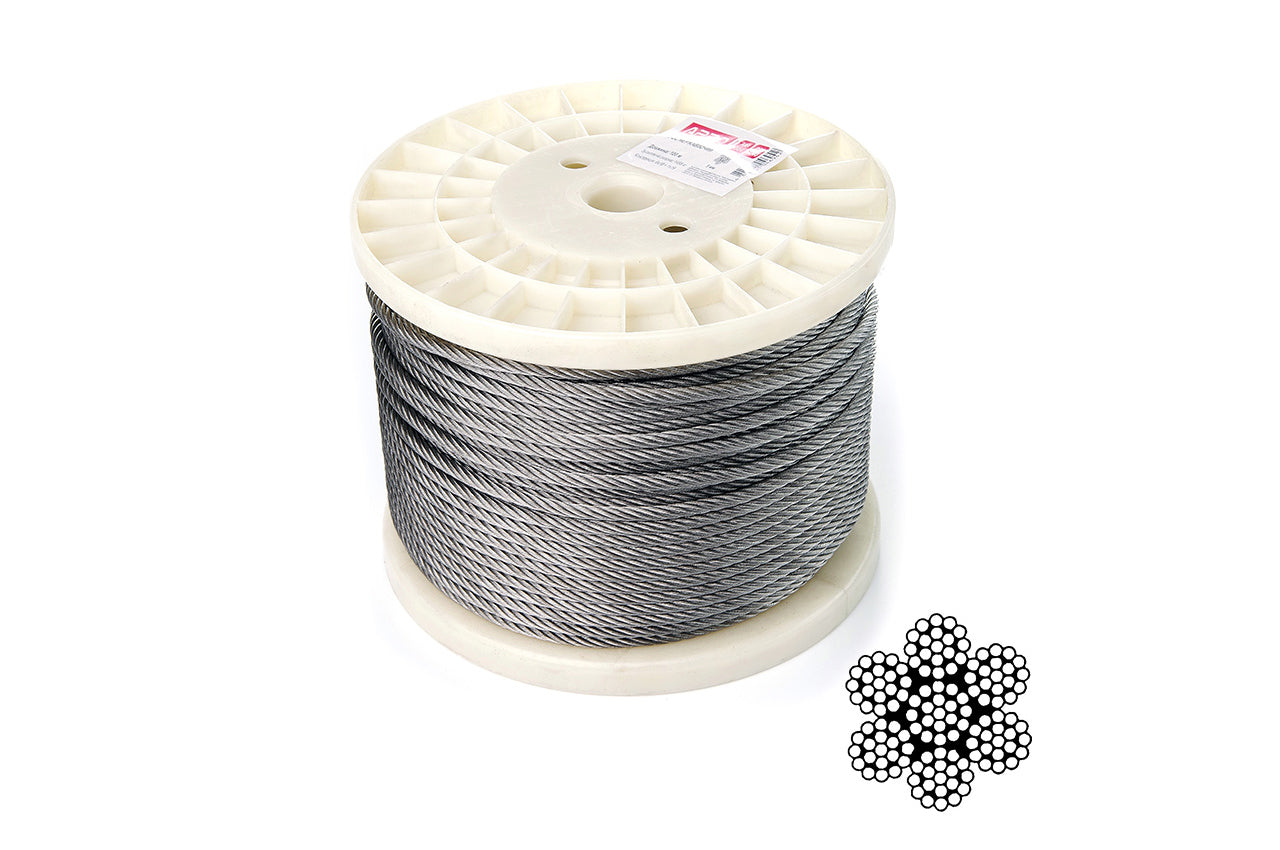 Трос нержавеющий Apro - 8мм x 100м (6х19+1x19) DIN 3060