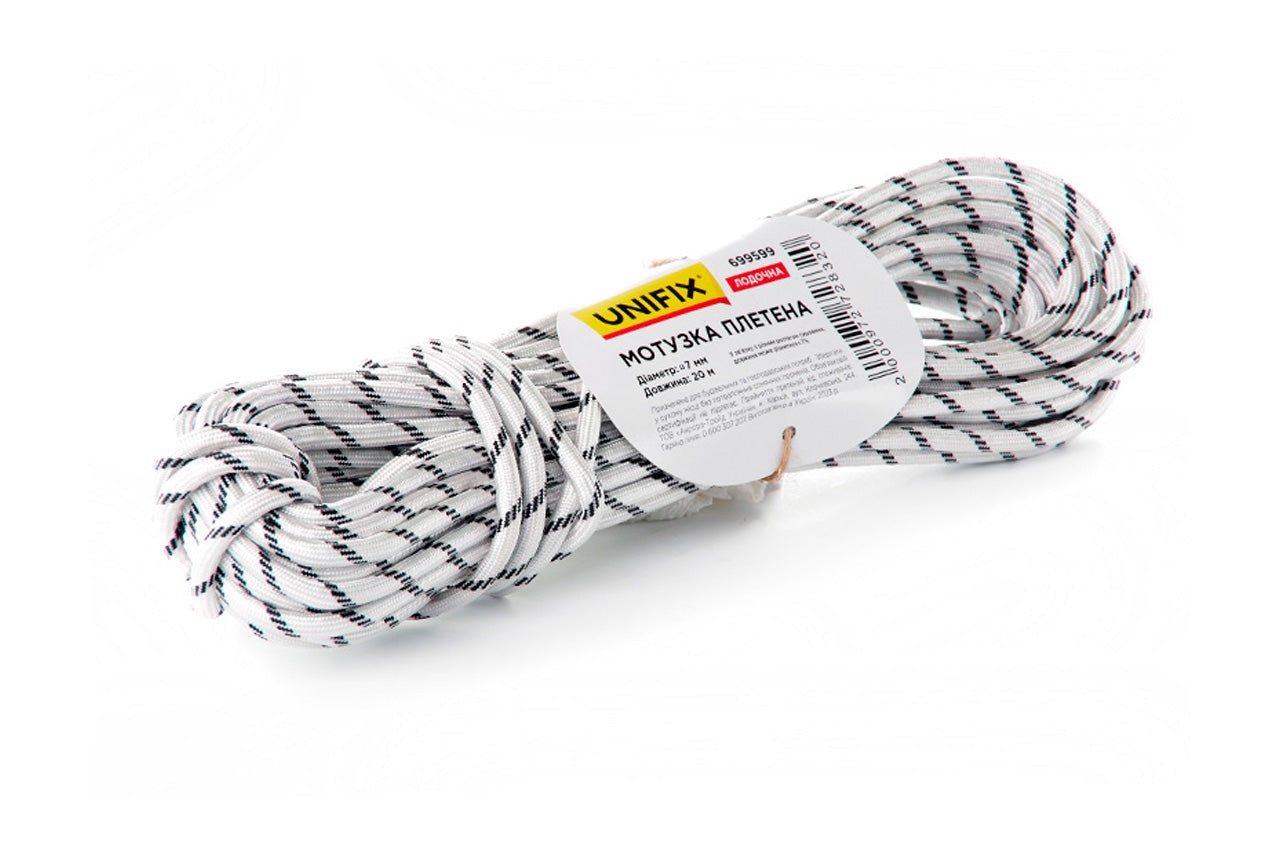 Веревка плетеная Unifix - 7мм x 50м лодочная