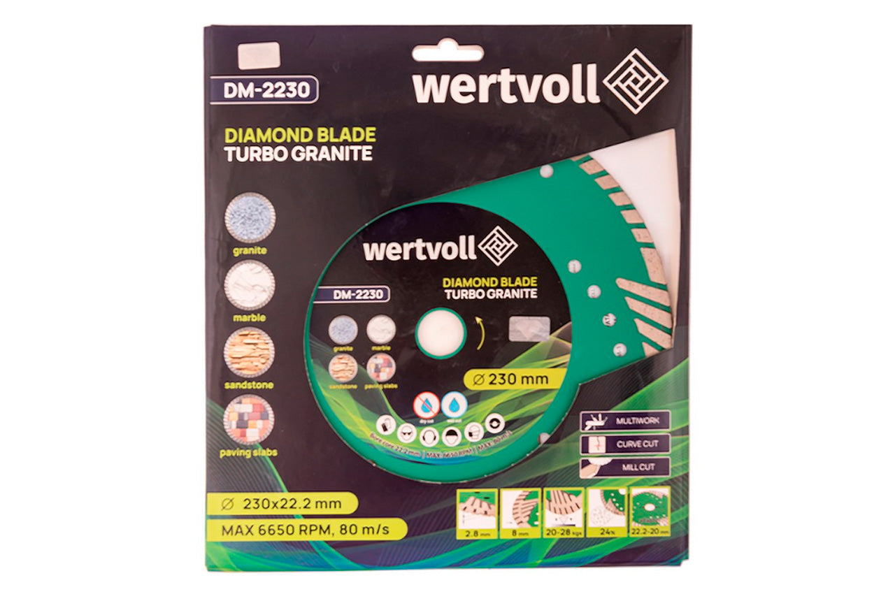 Диск алмазный Wertvoll - 230мм Turbo Granite