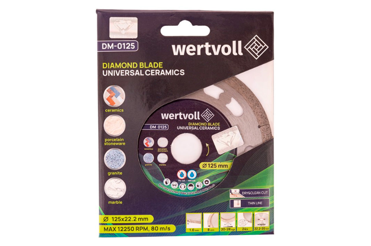 Диск алмазный для керамики Wertvoll - 125мм Universal Ceramics