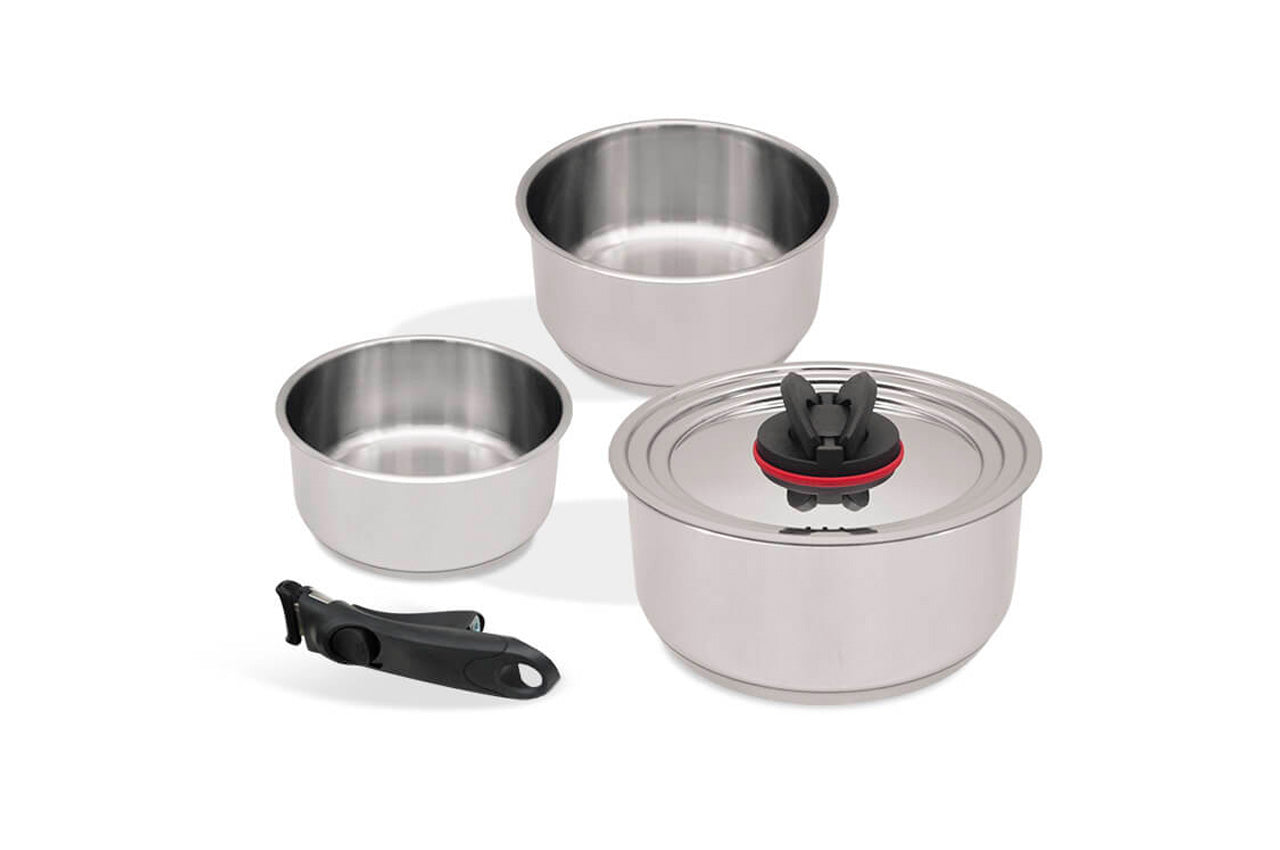 Набор посуды нержавеющий Maestro - 1,3 x 1,9 x 2,7л с ручкой (3шт)