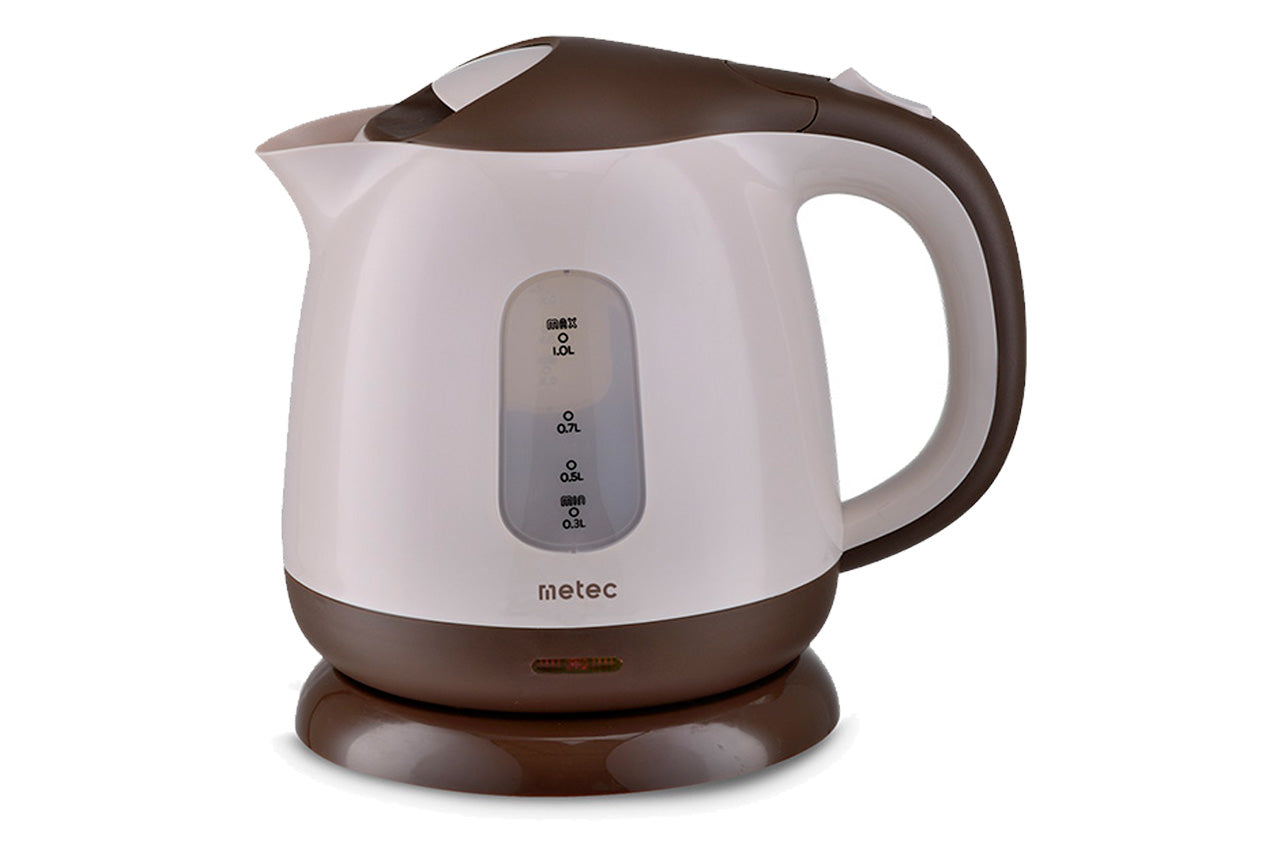 Электрочайник пластиковый Metec - 1л бежево-кофейный