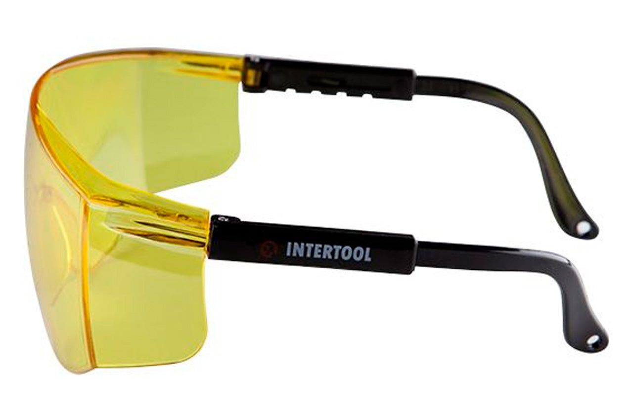 Очки защитные Intertool - регулируемые ушки поликарбонат желтые