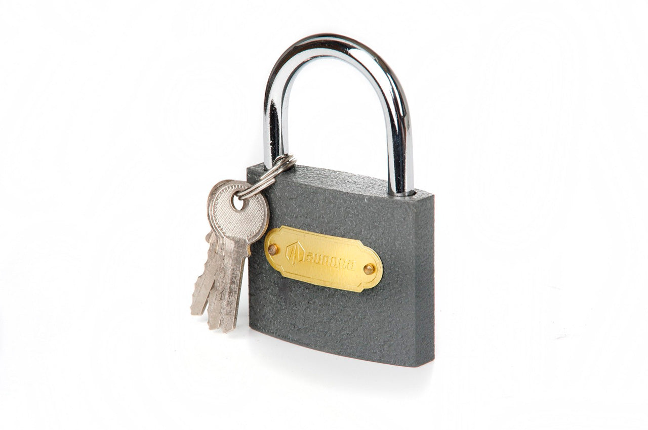 Замок навесной Aurora - 35мм серый английский