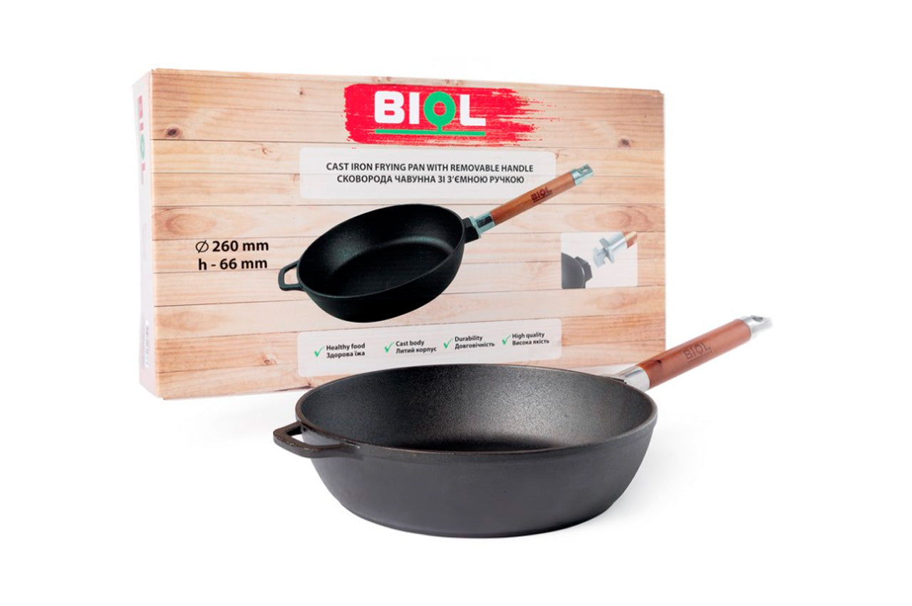 Сковорода чугунная Biol - 280мм съемная ручка