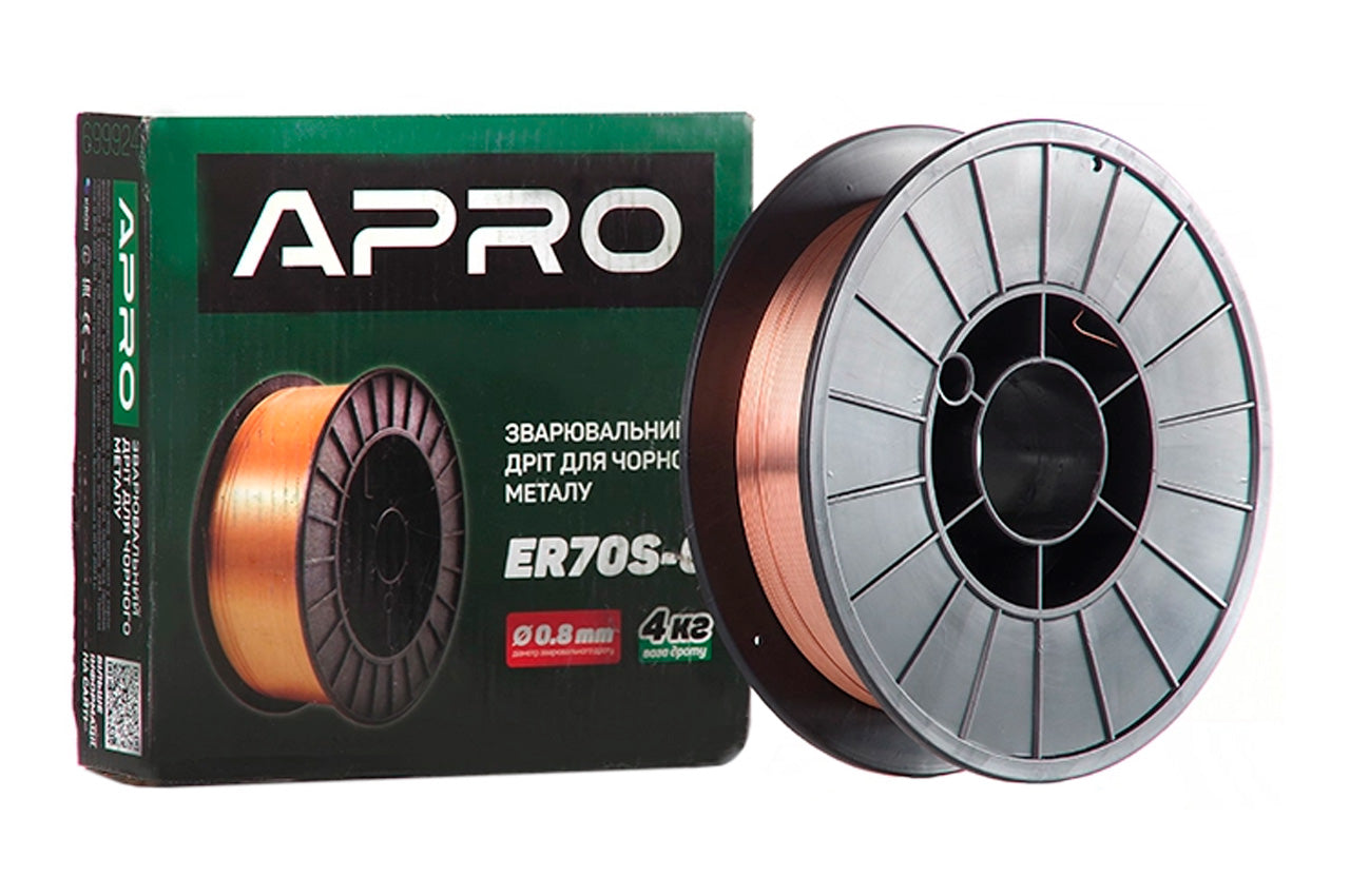 Проволока сварочная Apro - 0,8мм x 4кг ER70S-6