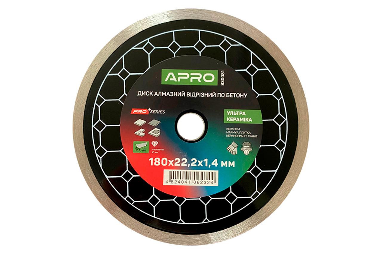 Диск алмазный Apro - 180мм x 22-24% керамика ультра
