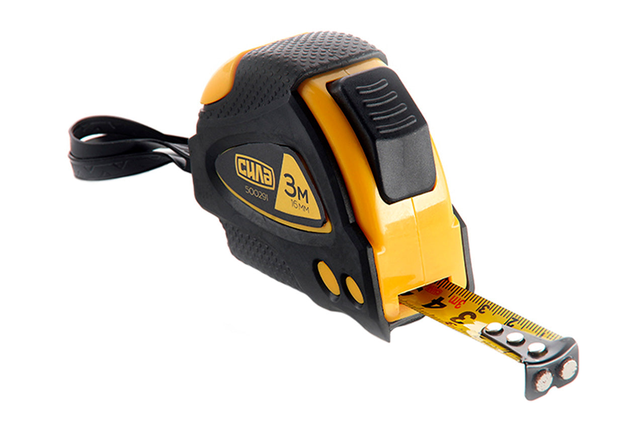 Рулетка Сила - 3м x 16мм супер-магнит обрезиненная автостоп