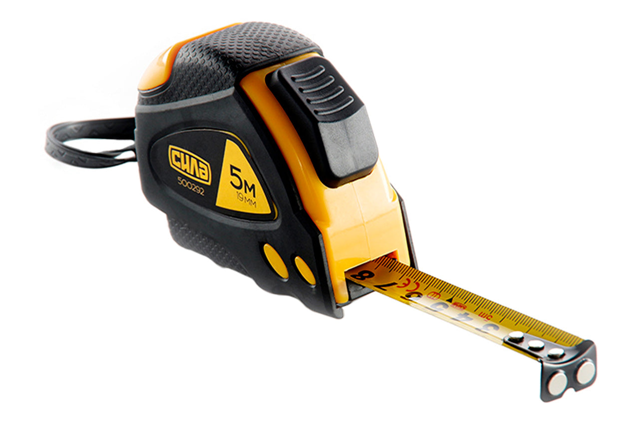 Рулетка Сила - 5м x 19мм супер-магнит обрезиненная автостоп