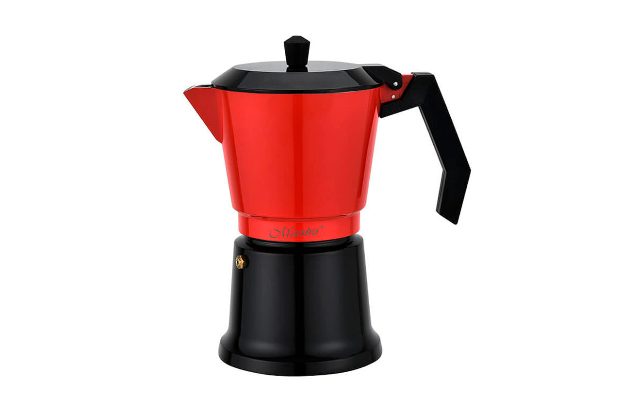 Кофеварка гейзерная алюминиевая Maestro - 300мл красная