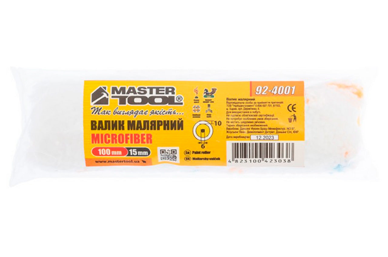 Валик малярный Mastertool - 15 х 100 x 6мм микрофибра