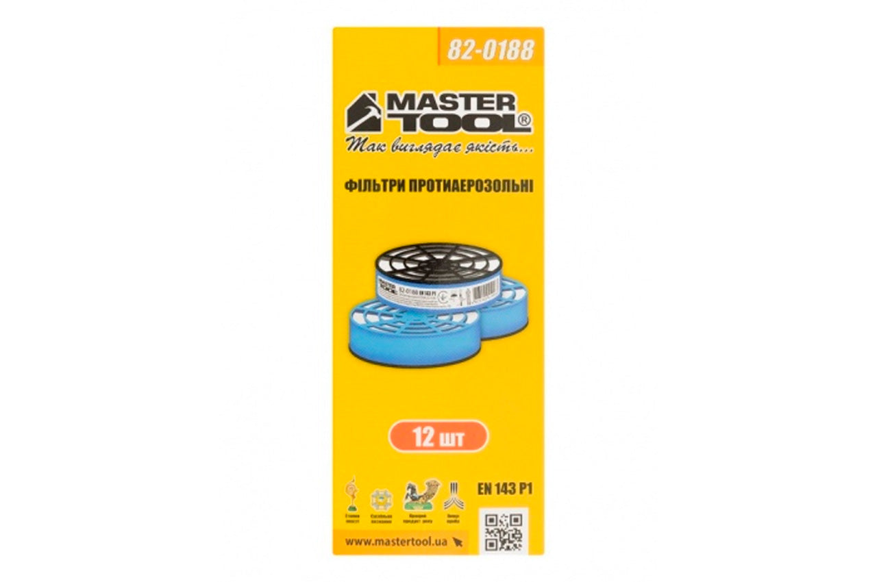 Фильтр для респиратора Mastertool - EN 143 P1 противоаэрозольный (12шт)