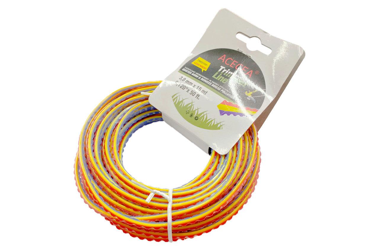 Леска для триммера Рамболд - 3,0мм x 15м квадрат пиранья цветная