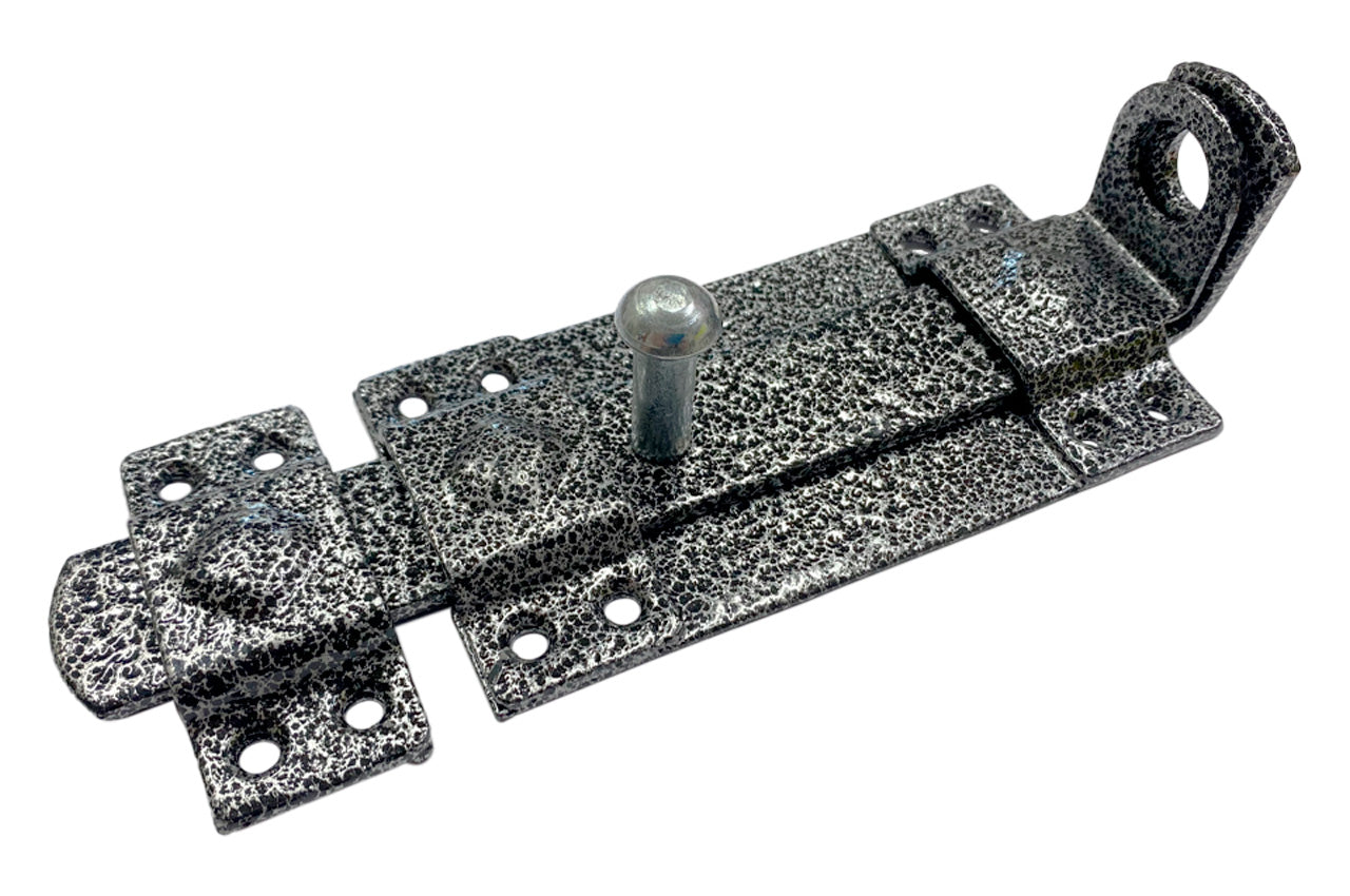 Засов дверной KS-UKR плоский "Декор" под замок 70х210 (серый антик)