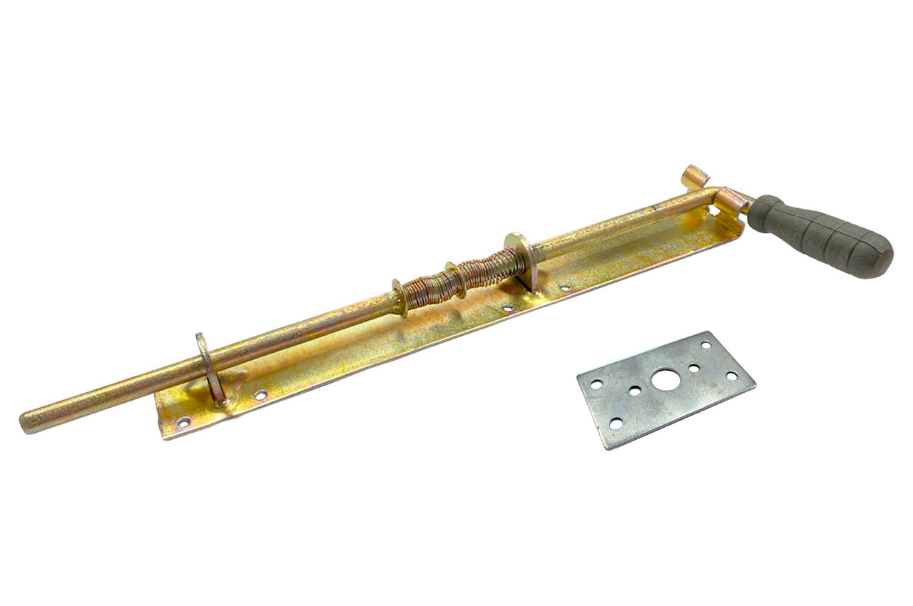 Засов KS-UKR "Виток" ручка на пружине с резиновым покрытием 55х550 (цинк)