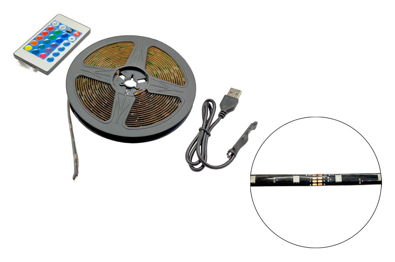 Светодиодная лента с пультом RGB 5050 (питиние от USB)
