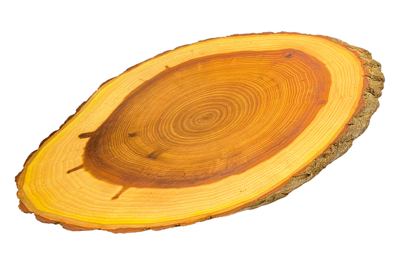 Доска разделочная Eco Tabulas - 420 x 230 x 30мм овальная в коре Lux